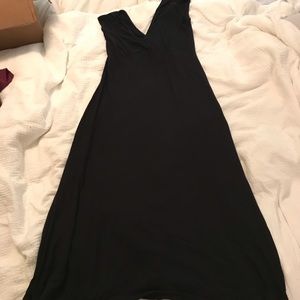 J.Crew Midi Cap Sleeve Black knit dress